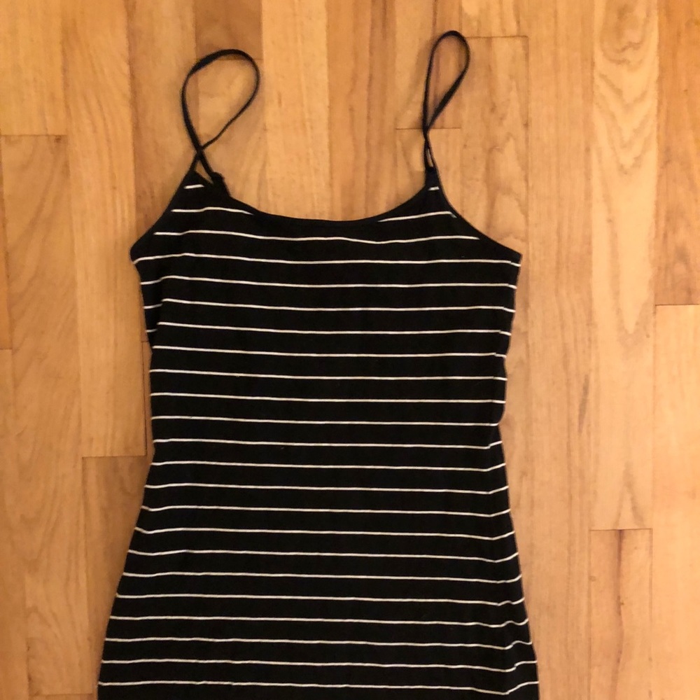 B&W Fitted Long Tank/Dress